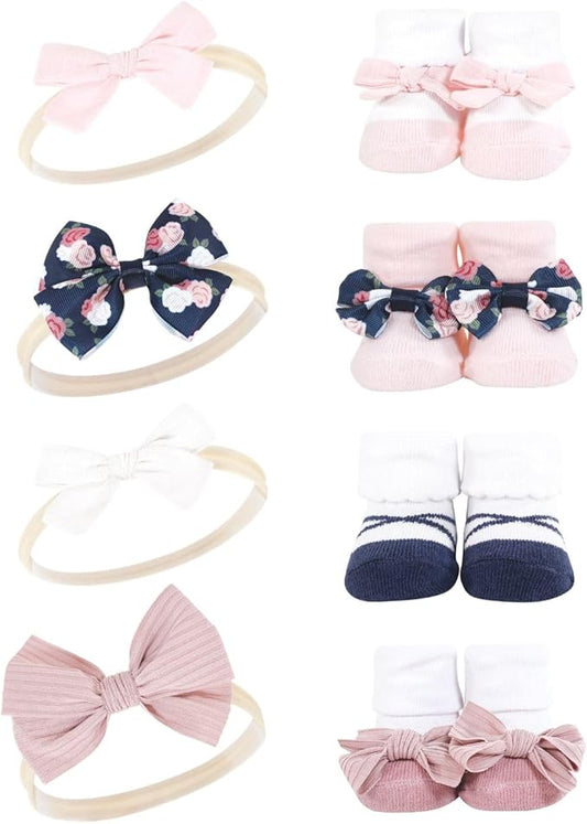 Hudson Baby Girl's Headband and Socks Giftset