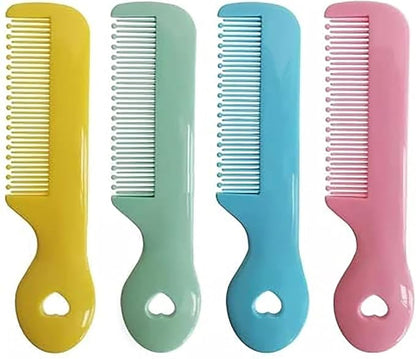 4Pcs Colorful Round Tip Bristles Baby Cute Comb Baby Grooming Styling Tools and Appliances For Sensitive Scalp Skin, for Nursery Newborn Infant Girl Boy Kids Comb Baby
