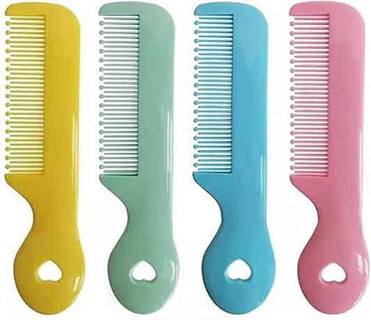 4Pcs Colorful Round Tip Bristles Baby Cute Comb Baby Grooming Styling Tools and Appliances For Sensitive Scalp Skin, for Nursery Newborn Infant Girl Boy Kids Comb Baby