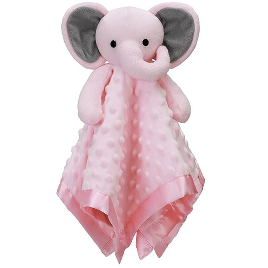 Pro Goleem Elephant Security Blanket with Stuffed Animal Snuggle Toy 16 Inch
