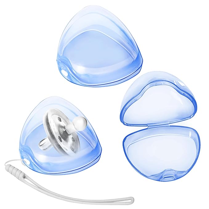 Pacifier Case,3 Pack BPA Free Pacifier Holder Case with Lanyard for Diaper Bag