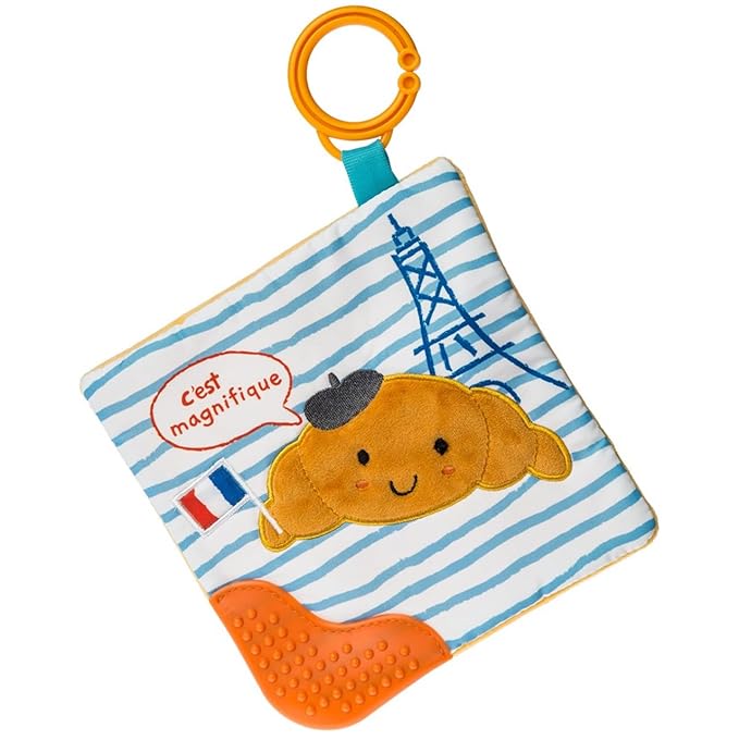 Sweet Soothie Crinkle Teether Toy with Baby Paper and Squeaker, 6 x 6-Inches