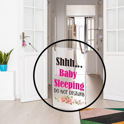 Shhh Baby Sleeping Do Not Disturb Sign, Baby Room Door Knob Hanger Sign WAP1