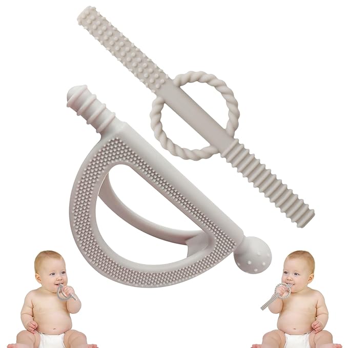 2 Pack Baby Teether Toys for Teething Relief Toys for 0-6,12 18 Months