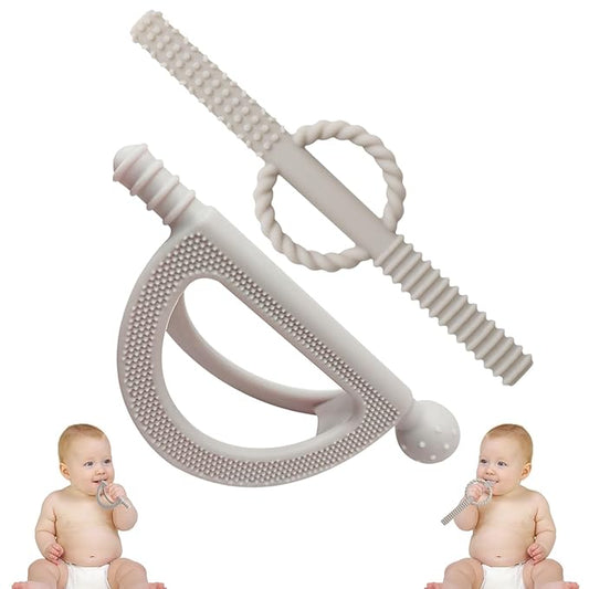 2 Pack Baby Teether Toys for Teething Relief Toys for 0-6,12 18 Months