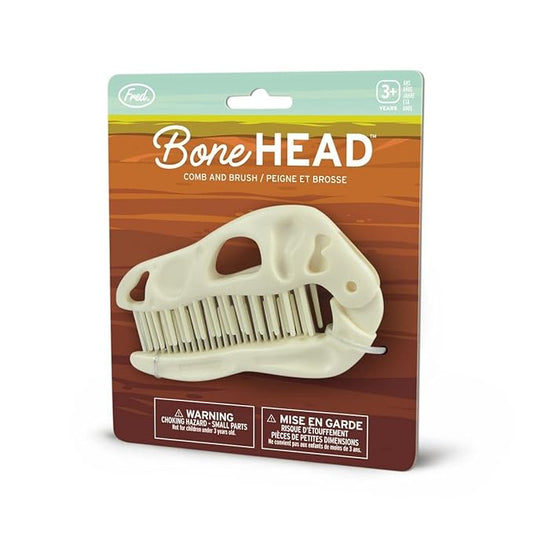 Genuine Fred BONEHEAD Folding Brush and Comb, Fun Dinosaur Design, Hair Care Tool and Detangling Comb, Convenient for Travel and Diaper Bags, Fun Gift or Stocking Stuffer