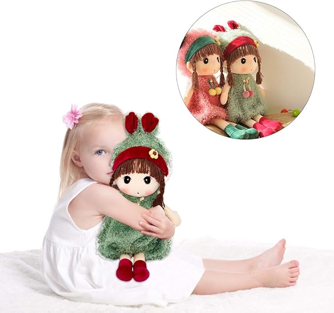 Plush Baby Doll Girl with Clothes, 17.7 Sweetheart Rag Doll Cozy Cuddle Soft Baby Doll for Kids Babies