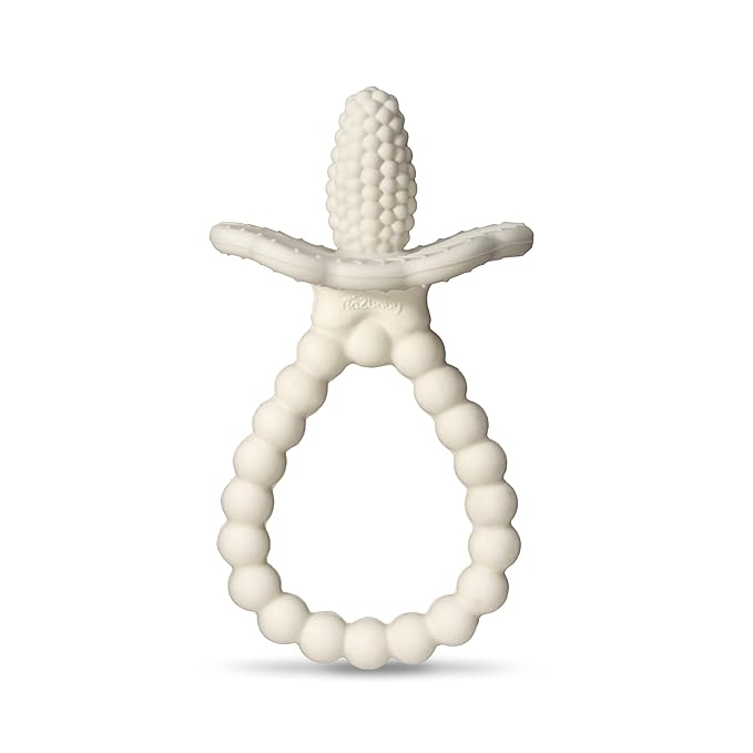 RaZbaby Silicone Baby Teether, BerryBumps Textured Silicone Soothes Babies??Sore Gums