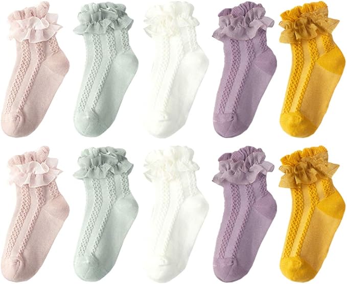 QandSweet Baby Girls' Eyelet Flower Socks Ankle Sock for Newborn