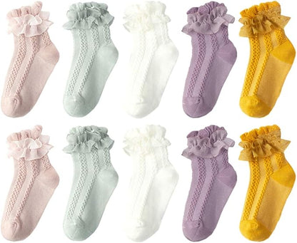 QandSweet Baby Girls' Eyelet Flower Socks Ankle Sock for Newborn