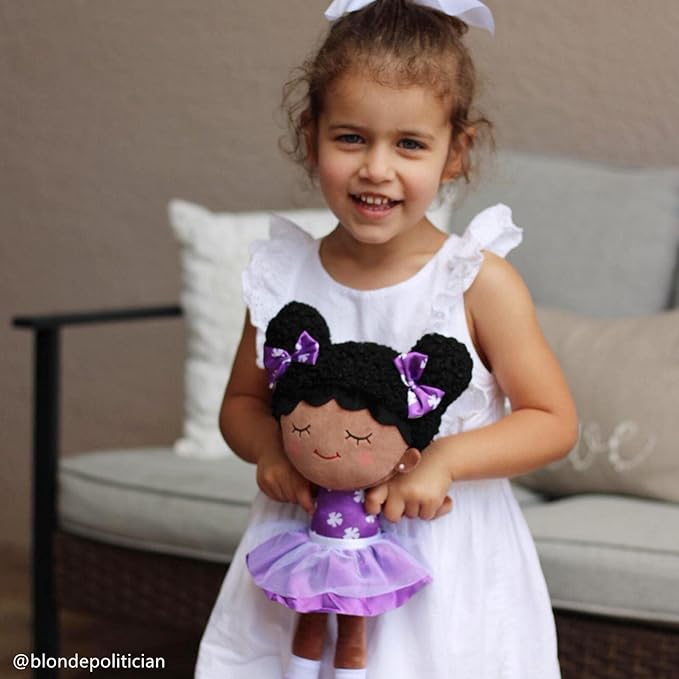 OUOZZZ 15in Soft Baby Doll Plush Toy - African American