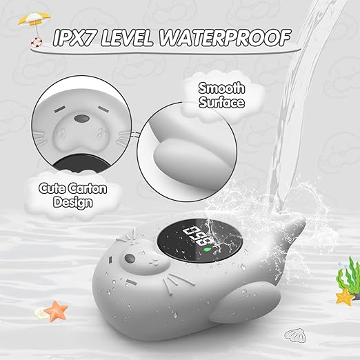 Baby Bath Thermometer Safety, Waterproof Bath Thermometer with Temperature Warning