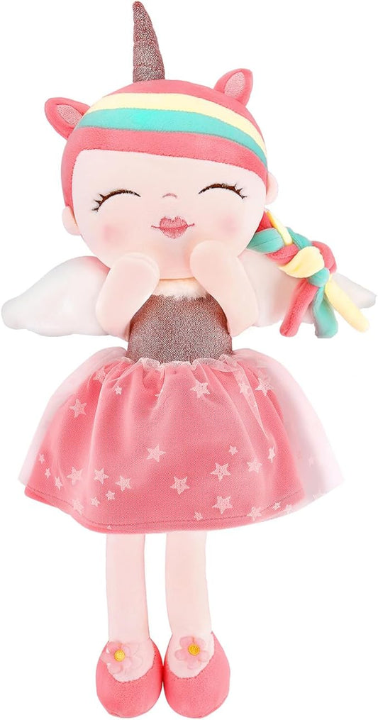 GAGAKU Plush Baby Girl Dolls 17'' Soft Unicorn Stuffed Animal