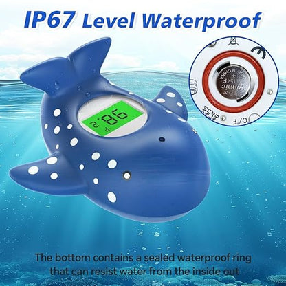 Baby Bath Thermometer, Instant Read Water Thermometer Safety with 3 Color Backlit and Temperature Warning