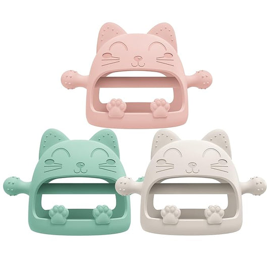 3 Pack Baby Teether Toys,Silicone Teething Toys for Babies 0-6 Months 0-6 Months,Ideal