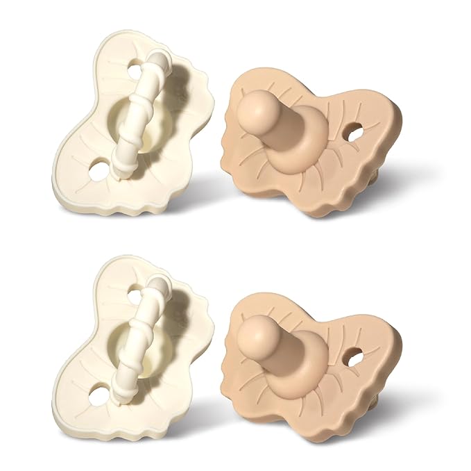 RaZbaby RaZzies Pacifier 4-Pack for Newborns &Infants 0m+ - Natural Nipple Shaped BPA Free Medical Grade Silicone 1 Piece