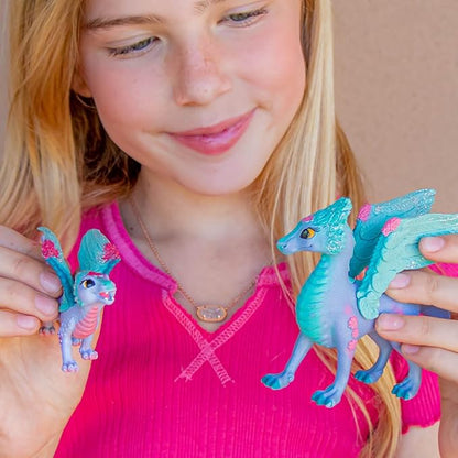 Schleich Bayala Dragon Toys and Figurines - Flying Flower Mother and Small Baby Dragon, Action Figure Kid Toys and Dolls, Girls and Boys Ages 5 and Above