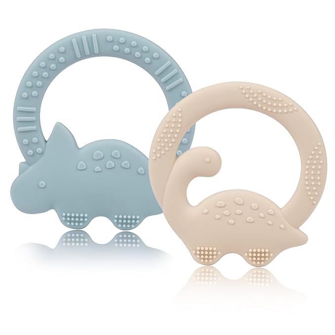 2 Packs Baby Teether Silicone Teething Toys for Babies 0-6 6 to 12 3-6 A1