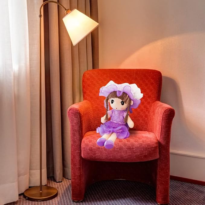Plush Baby Doll Girl with Clothes, 17.7 Sweetheart Rag Doll Cozy Cuddle Soft Baby Doll for Kids Babies