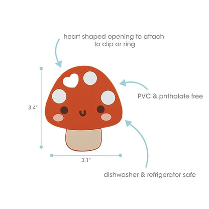 Pearhead Mushroom Silicone Baby Teether, Teething Toy for Babies 0+ Months