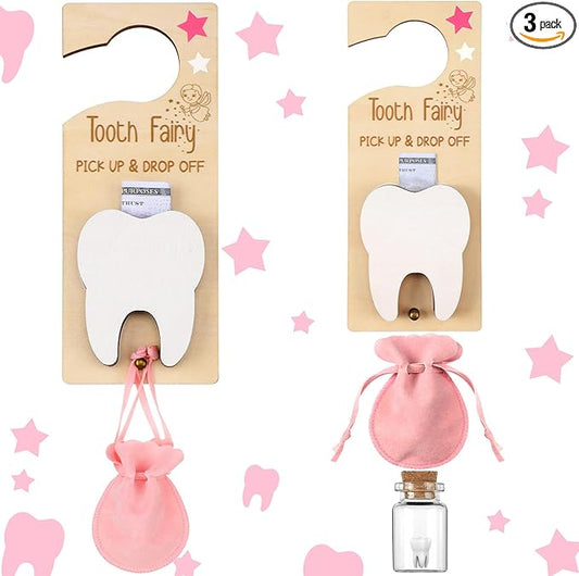 3 Pcs Tooth Fairy Tooth Holder Bag Tooth Fairy Door