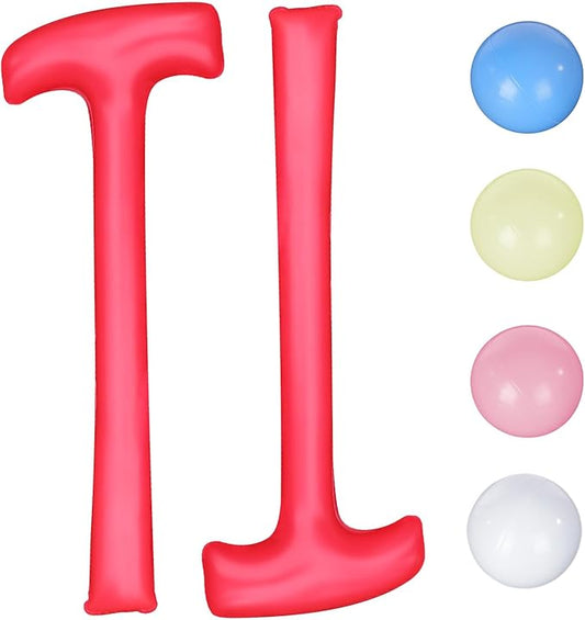 ELEMARA Golf Toy for Inflatable Bounce House, with 2 Inflatable Golf Club and 4 Bobo Balls
