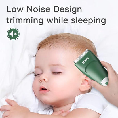 Baby Hair Clippers for Beginners - Professional Silent Hair Clippers Autism, Baby Hair Cutting Kit with IPX7 Waterproof, Safe Ceramic Blades and LED Display for Babies & Children & Adults (Emerald)