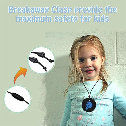 Chew Necklaces for Sensory Kids, Silicone Chewy Necklace 3Pack for Children with Autism