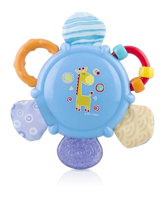 Nuby Look-at-Me Mirror Teether Toy (Blue Green)