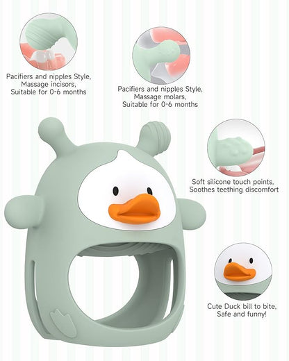 ?? Packs??Teething Toys for Babies 0-6 Months, Never Drop Silicone Baby Teether