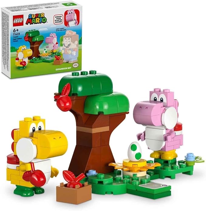 LEGO Super Mario Yoshi's Wild Forest Expansion Set, Toy with 2 Yoshi Figures Made of Stones for Boys and Girls 6 Years 71428