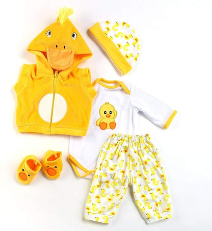 Reborn Baby Dolls Clothes 22 inch Outfit Accessories Yellow Duck 5pcs Set 20-22 Inch