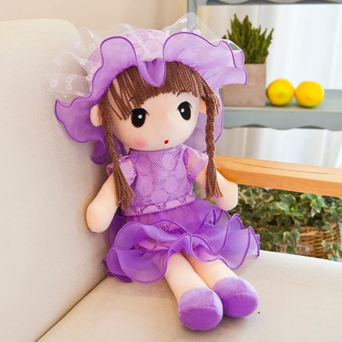 Plush Baby Doll Girl with Clothes, 17.7 Sweetheart Rag Doll Cozy Cuddle Soft Baby Doll for Kids Babies