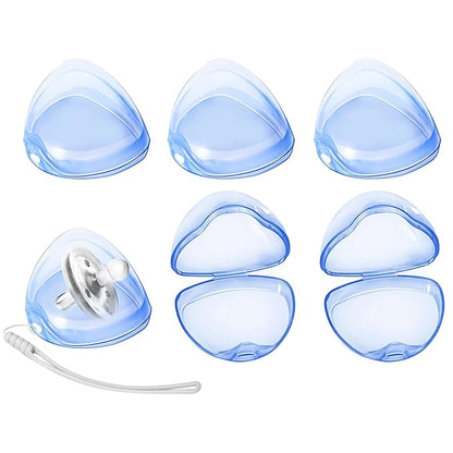 Pacifier Case,6 Pack BPA Free Pacifier Holder Case with Lanyard for Diaper Bag