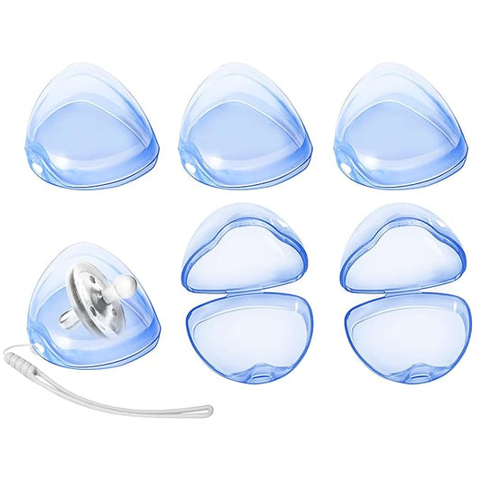 Pacifier Case,6 Pack BPA Free Pacifier Holder Case with Lanyard for Diaper Bag