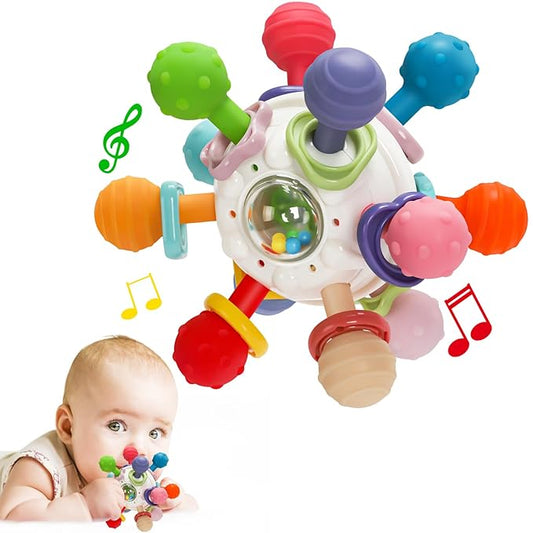 TOHIBEE Baby Montessori Sensory Toys for 0-6 6-12 Months, Food Grade Teething Toys for Babies 0 3 6 9 12 18 Months 1 2