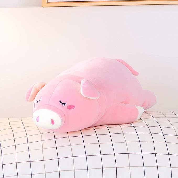 PASSIONFRUIT Stuffed Plush Pig/Piggy Pet -Toy Pink 17.6" Doll Baby Pillow Stuffed Animal | Super Soft, Huggable Toy for Toddler