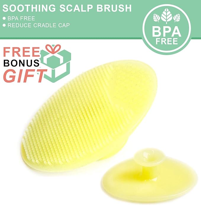 Wooden Hair Brush and Comb Set (4-Piece) for Newborns and Toddlers | Ideal for Cradle Cap | Massage and Scalp Bristles | Perfect Baby Registry Gift