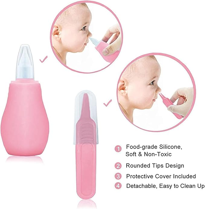 Baby Grooming Kit, Infant Safety Care Set with Hair Brush Comb Nail Clipper Nasal Aspirator
