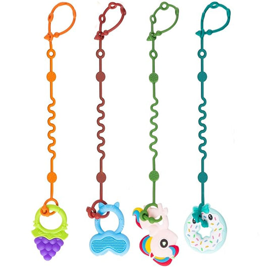 Toy Straps for Baby, 5pcs Adjustable Toy Holder for Stroller Accessories (4-Pack)