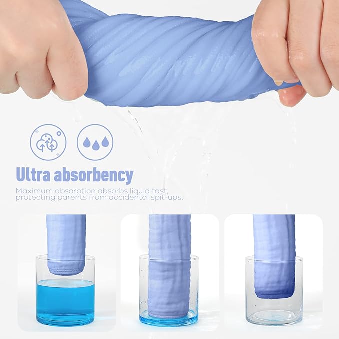 Yoofoss Muslin Burp Cloths for Baby 10 Pack 100% Cotton 20''X10'' Super