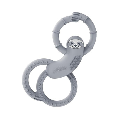 Dr. Brown's Flexees Gray Sloth, Soft 100% Silicone Baby Teether 3m+