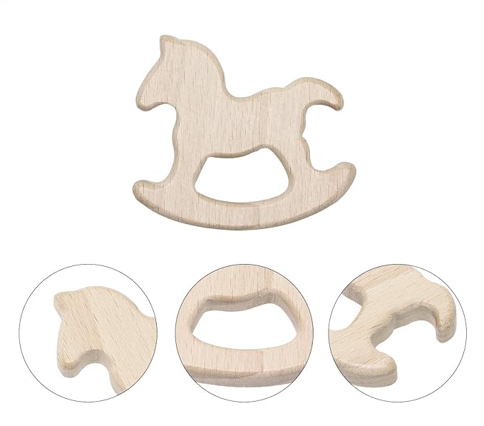 Baby Teething Toys Penta Angel 10Pcs Natural Wooden Teething Animal (10)