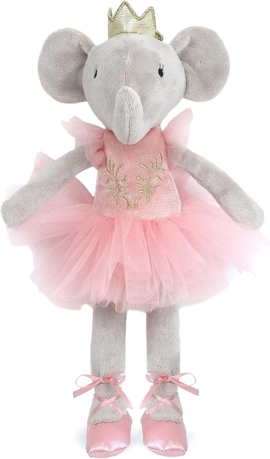MON AMI Princess Evelyn The Elephant Plush Stuffed Doll – 12”, Cute Elephant in Tulle Dress