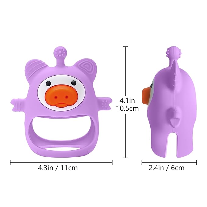 2 Packs Baby Teether,Teething Toys for Babies 0-6 Months