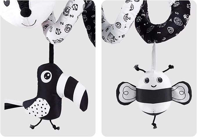 Infant Baby Black Fox Spiral Plush Activity"