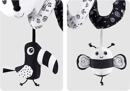 Infant Baby Black Fox Spiral Plush Activity"