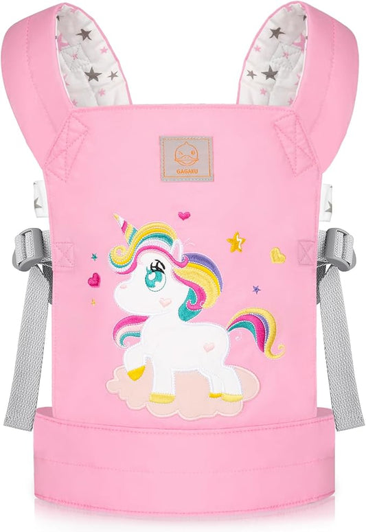 GAGAKU Baby Doll Carrier Kids Toy Baby Carrier Dolls Toy Baby Doll Sling Reborn Baby Doll Carrier with Adjustable Straps for Stuffed Animal Doll Accessories - Pink