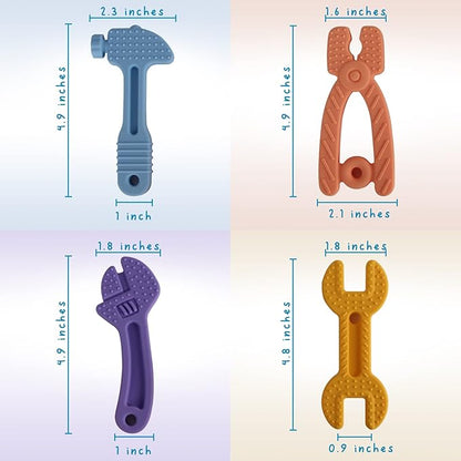 Fu Store 4 Pack Soft Silicone Teething Toys for Toddlers (8 Pack