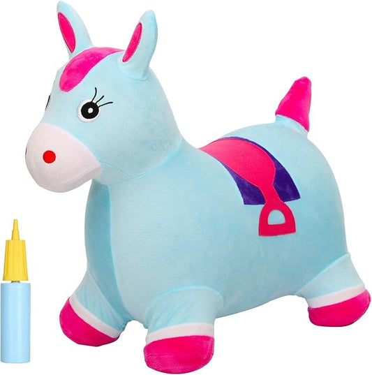 INPANY Bouncy Horse Hopper - Plush Hopping Toy, Inflatable Jumping Horse